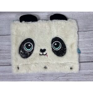 Pen+Gear 3-Ring Soft Plush Panda Binder Pencil Pouch with Glitter Eyes